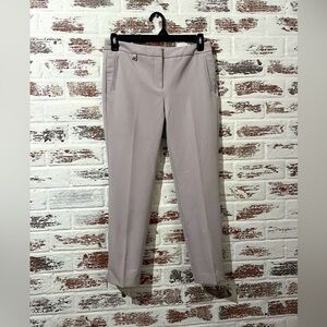 Adrianna Papell Pants Bi-Stetch Kate Fit Mauve Gray Straight Leg Flat Front Sz 6